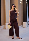BOXY COTTON TOP - BROWN