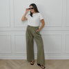 WIDE LEG PLEATED TROUSERS - KHAKI