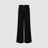 TWILL TAILORED WIDE LEG TROUSERS - BLACK