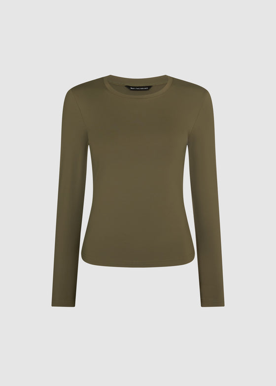 ACTIVE SCULPT LONG SLEEVE TOP - OLIVE