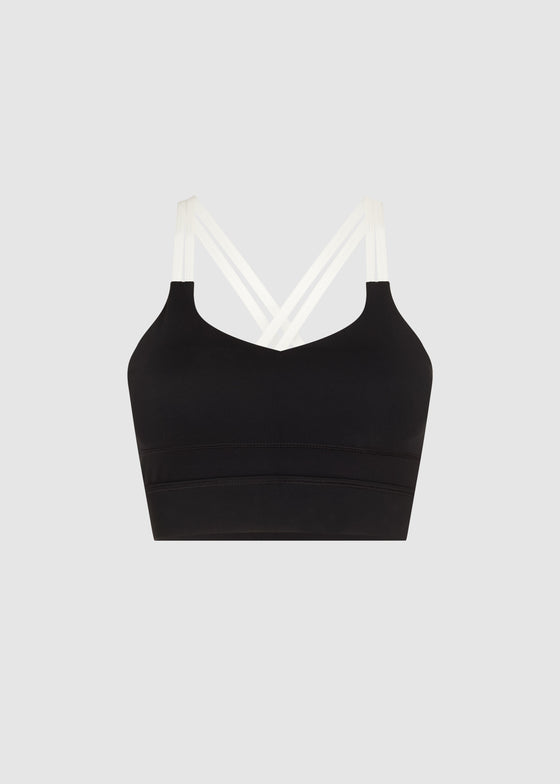 ACTIVE SPORTS BRA - BLACK / WHITE