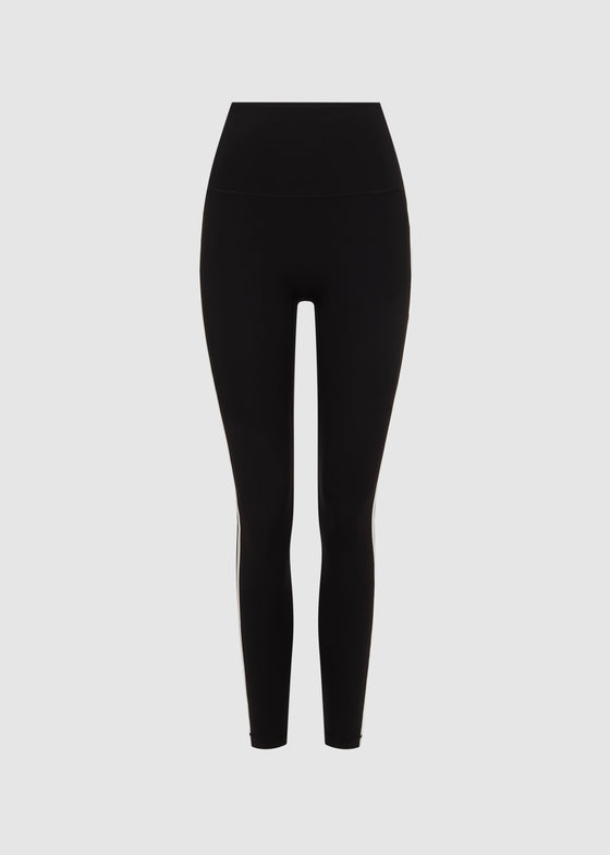 ACTIVE SCULPT STRIPE LEGGINGS - BLACK / WHITE