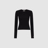 SCULPT RIB LONG SLEEVE TOP - BLACK