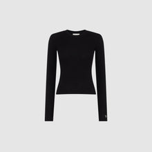  SCULPT RIB LONG SLEEVE TOP - BLACK