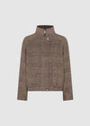 THE CHECKED BOMBER JACKET - BROWN