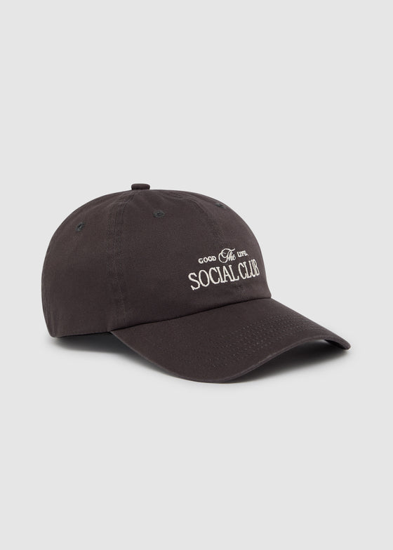 VINTAGE WASH SOCIAL CLUB CAP - COCOA BEAN