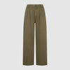 WIDE LEG PLEATED TROUSERS - KHAKI