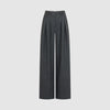 WOOL TAILORED WIDE LEG TROUSERS - DARK GREY