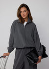 FUNNEL NECK BOMBER - SLATE