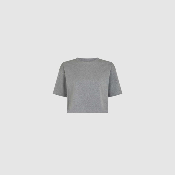 THE CROPPED BOXY TEE - GREY