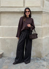 KNITTED ROUND NECK JUMPER - BROWN