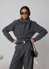 BOUCLE SCARF - DARK GREY