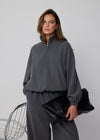 FUNNEL NECK BOMBER - SLATE
