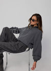 FUNNEL NECK BOMBER - SLATE