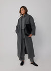 RELAXED WOOL BLEND COAT - CHARCOAL