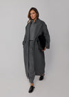 RELAXED WOOL BLEND COAT - CHARCOAL