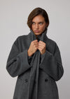 RELAXED WOOL BLEND COAT - CHARCOAL