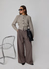 ULTRA WIDE LEG TROUSER - TRUFFLE