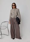 BOUCLE CARDIGAN - MINK