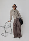 BOUCLE CARDIGAN - MINK