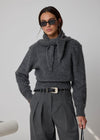 BOUCLÉ SCARF - DARK GREY
