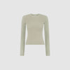 SCULPT RIB LONG SLEEVE TOP - LATTE