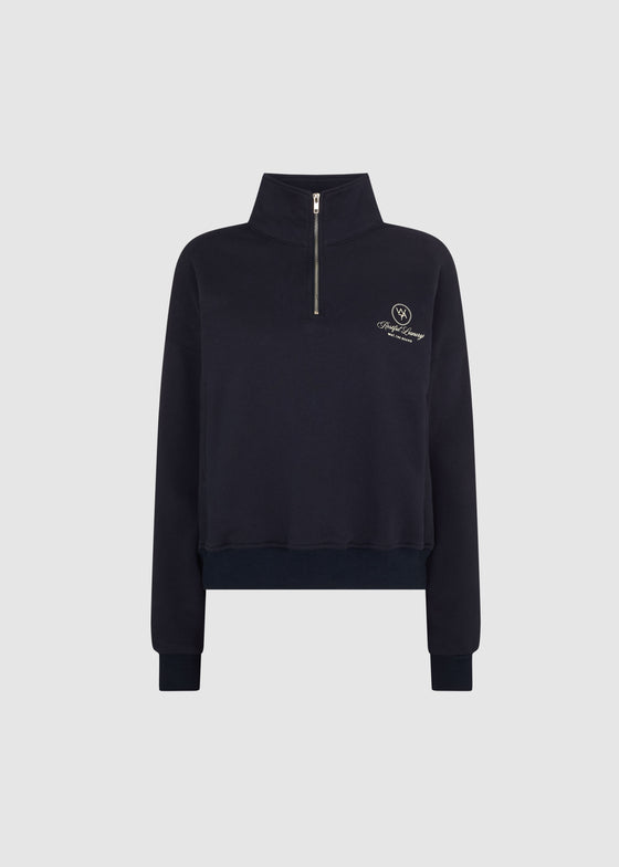 THE SOCIAL CLUB QUARTER ZIP SWEATSHIRT - NAVY