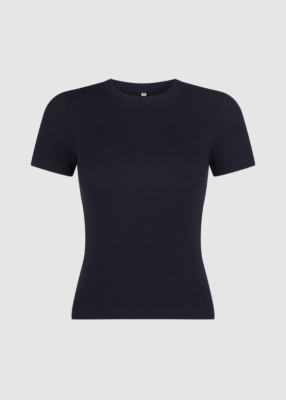 SCULPT RIB T-SHIRT - NAVY