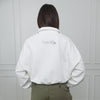 LIMITED EDITION ILLUSTRATED CROPPED QUARTER ZIP SWEATSHIRT - COCONUT MILK