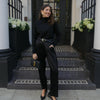 SATIN TAILORED TROUSERS - BLACK