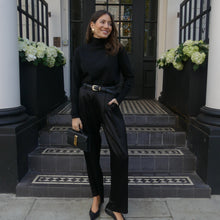  SATIN TAILORED TROUSERS - BLACK