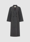 RELAXED WOOL BLEND COAT - CHARCOAL