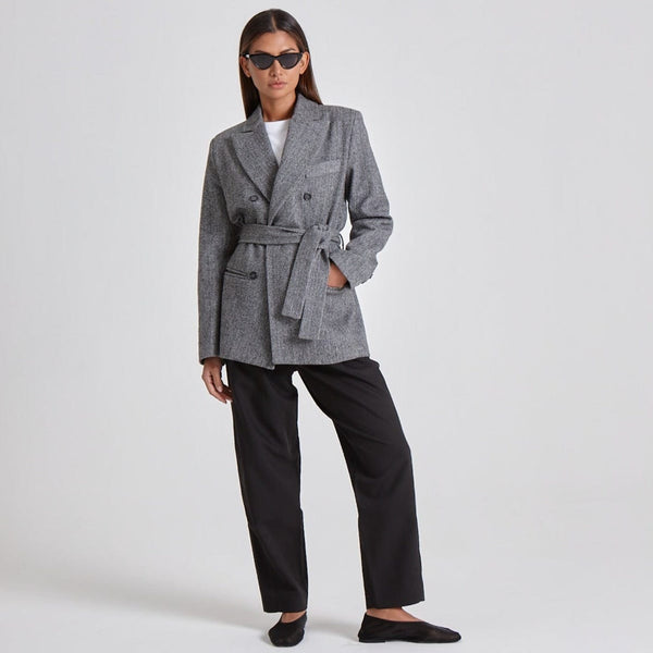 Grey 2025 belted blazer