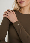 SCULPT RIB LONG SLEEVE TOP - MATCHA