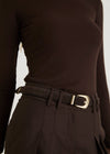 SUEDE BELT - CHOCOLATE / GOLD