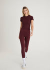 SCULPT RIB T-SHIRT - BORDEAUX