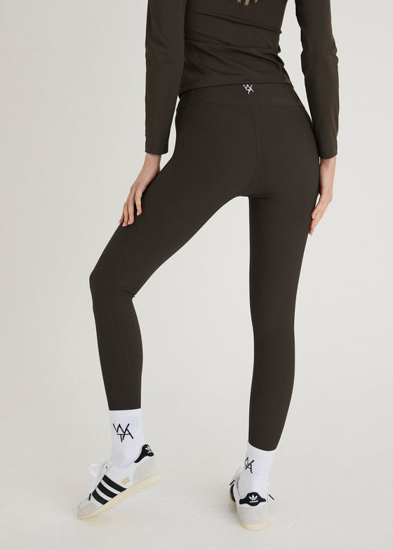 SCULPT RIB LEGGINGS - COCOA BEAN