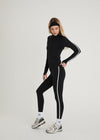 ACTIVE SCULPT STRIPE LEGGINGS - BLACK / WHITE