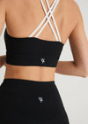 ACTIVE SPORTS BRA - BLACK / WHITE