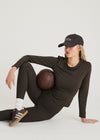 ACTIVE SCULPT LONG SLEEVE TOP - COCOA BEAN