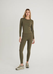  ACTIVE SCULPT LONG SLEEVE TOP - OLIVE