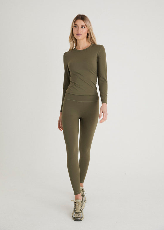 ACTIVE SCULPT LONG SLEEVE TOP - OLIVE