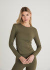 ACTIVE SCULPT LONG SLEEVE TOP - OLIVE