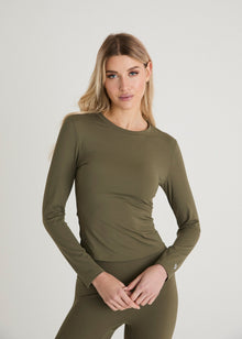  ACTIVE SCULPT LONG SLEEVE TOP - OLIVE