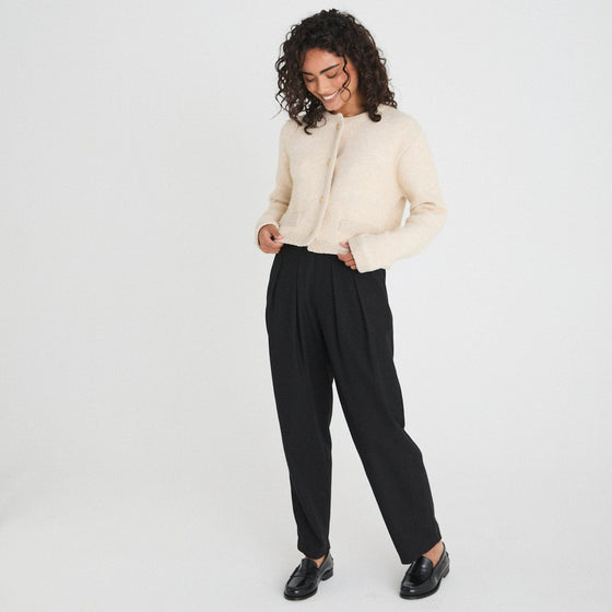 THE ULTIMATE RELAXED WOOL TROUSER - BLACK