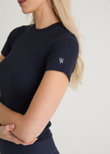  SCULPT RIB T-SHIRT - NAVY