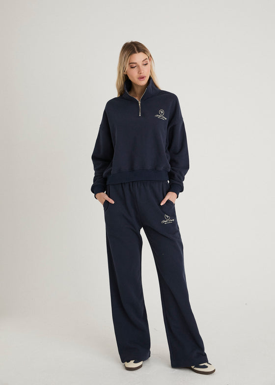 THE SOCIAL CLUB WIDE LEG JOGGERS - NAVY