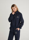 THE SOCIAL CLUB QUARTER ZIP SWEATSHIRT - NAVY