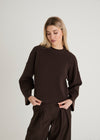 KNITTED ROUND NECK JUMPER - BROWN