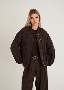  THE BOMBER JACKET - CHOCOLATE BROWN